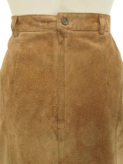 Brown leather skirt