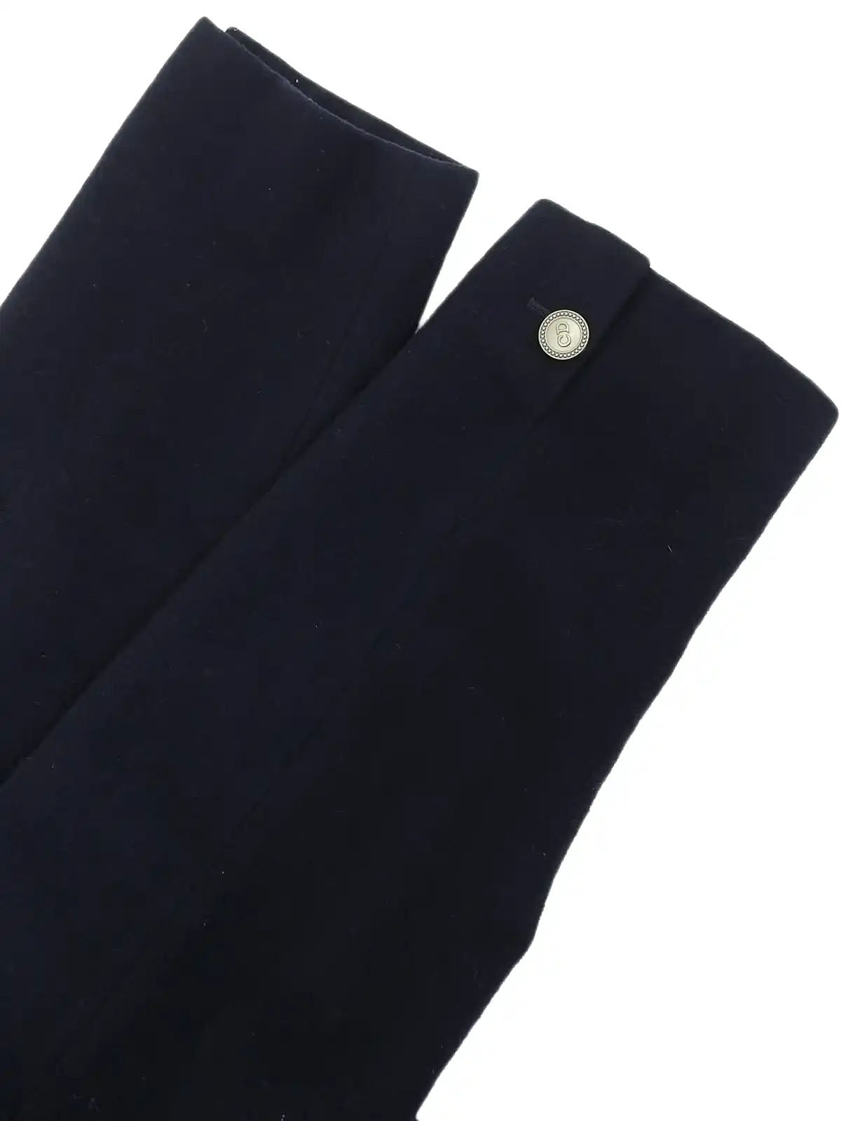 Navy wool jacket with embroidered logo emblem