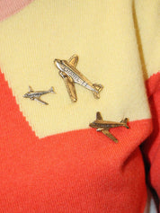 2008 羊绒拼色飞机吊饰针织多色