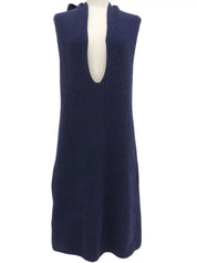 2008 Cashmere Sleeveless Knit Dress, Navy