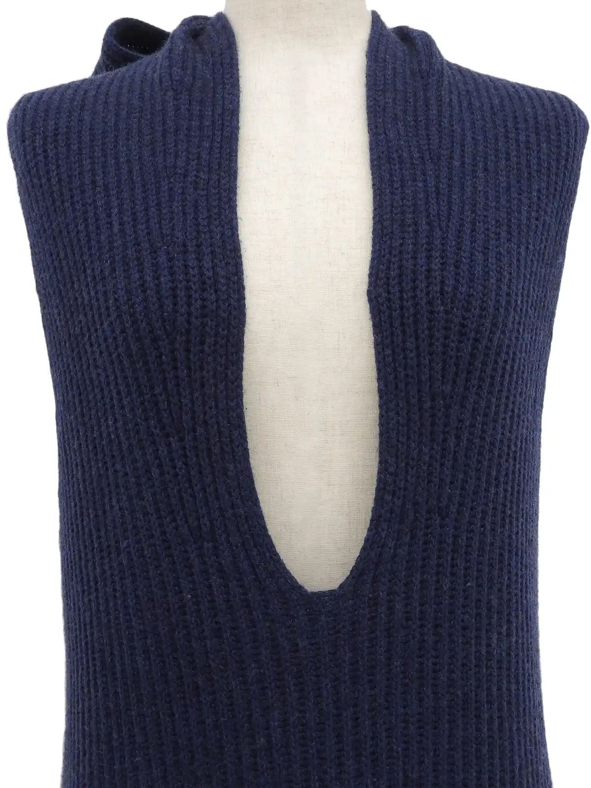 2008 Cashmere Sleeveless Knit Dress, Navy