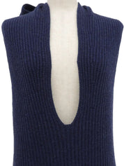 2008 Cashmere Sleeveless Knit Dress, Navy