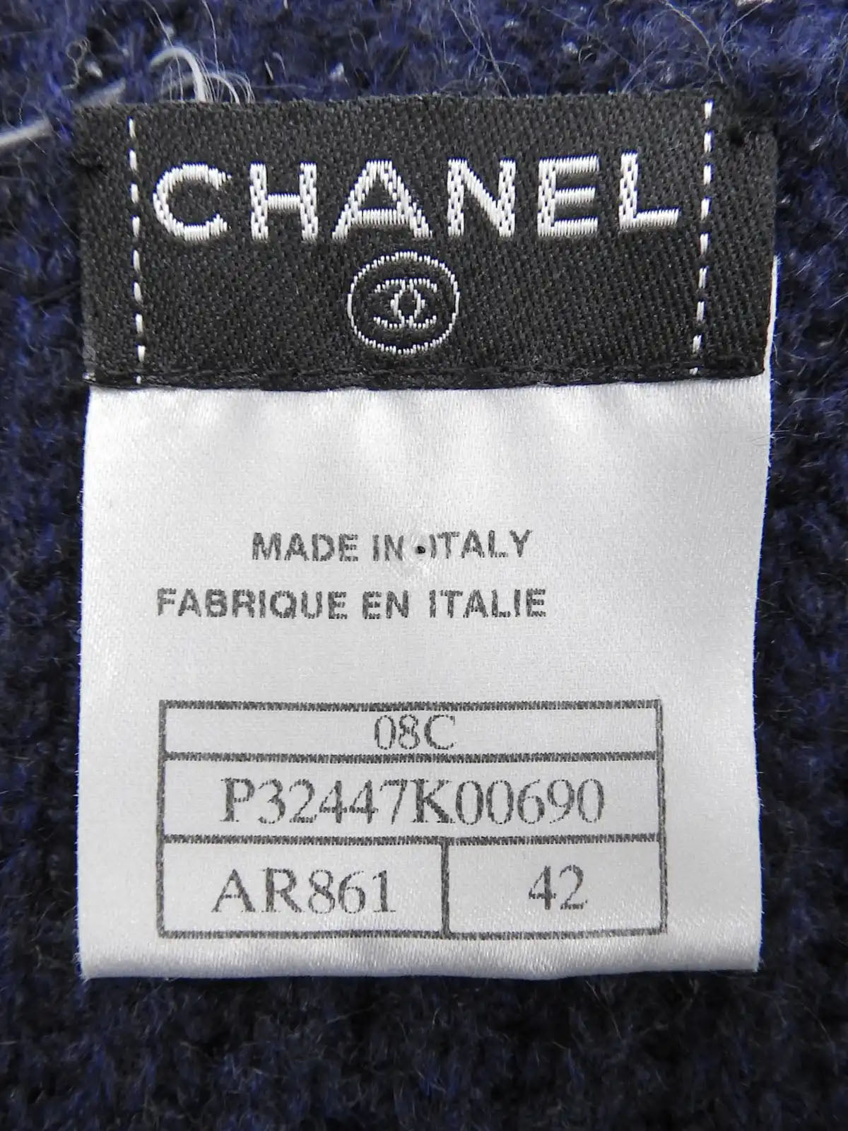 2008年製　カシミアノースリーブニットワンピース　ネイビー