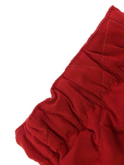 Quilted fur hooded coat in red