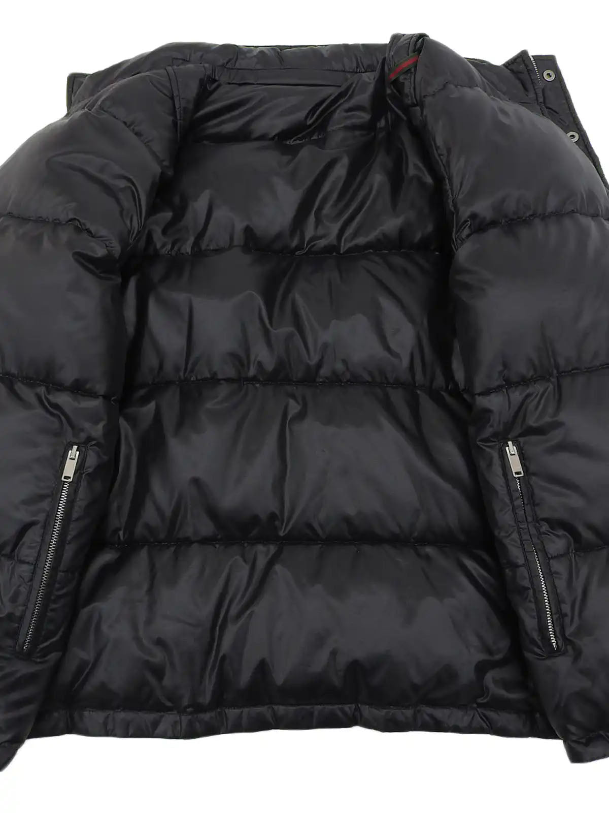 GG Pattern Reversible Down Jacket in Black