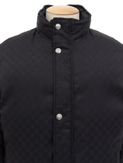 GG Pattern Reversible Down Jacket in Black