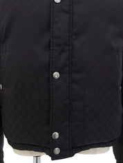 GG Pattern Reversible Down Jacket in Black