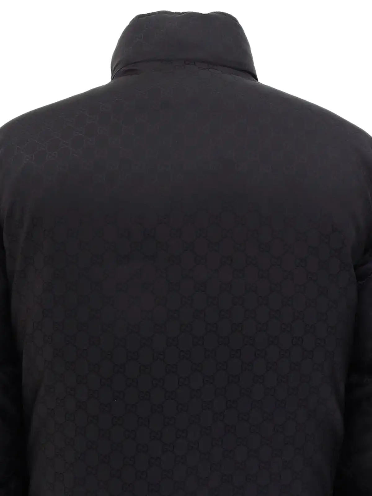 GG Pattern Reversible Down Jacket in Black