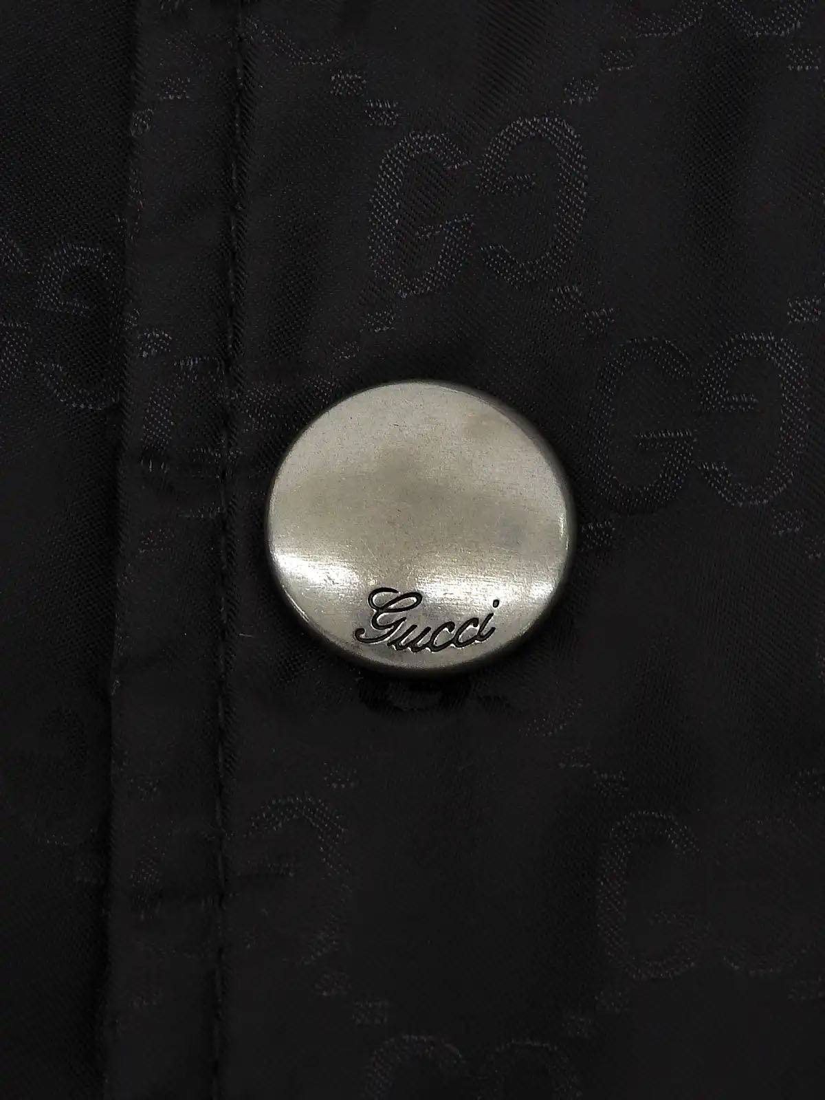 GG Pattern Reversible Down Jacket in Black