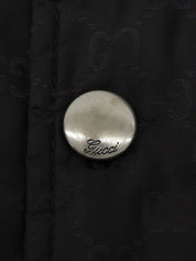 GG Pattern Reversible Down Jacket in Black