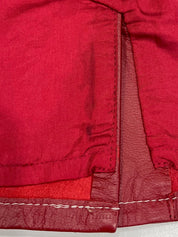 Leather logo plate mini skirt in burgundy