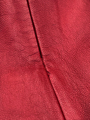 Leather logo plate mini skirt in burgundy