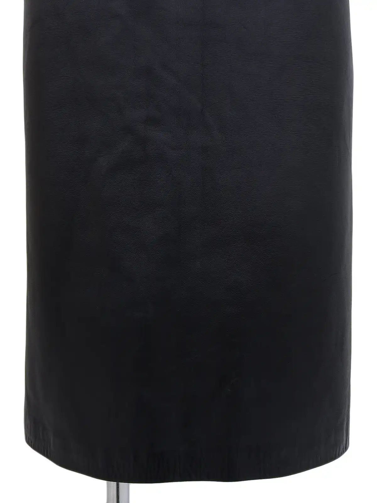 Leather Macadam Button Skirt in Black