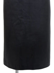 Leather Macadam Button Skirt in Black