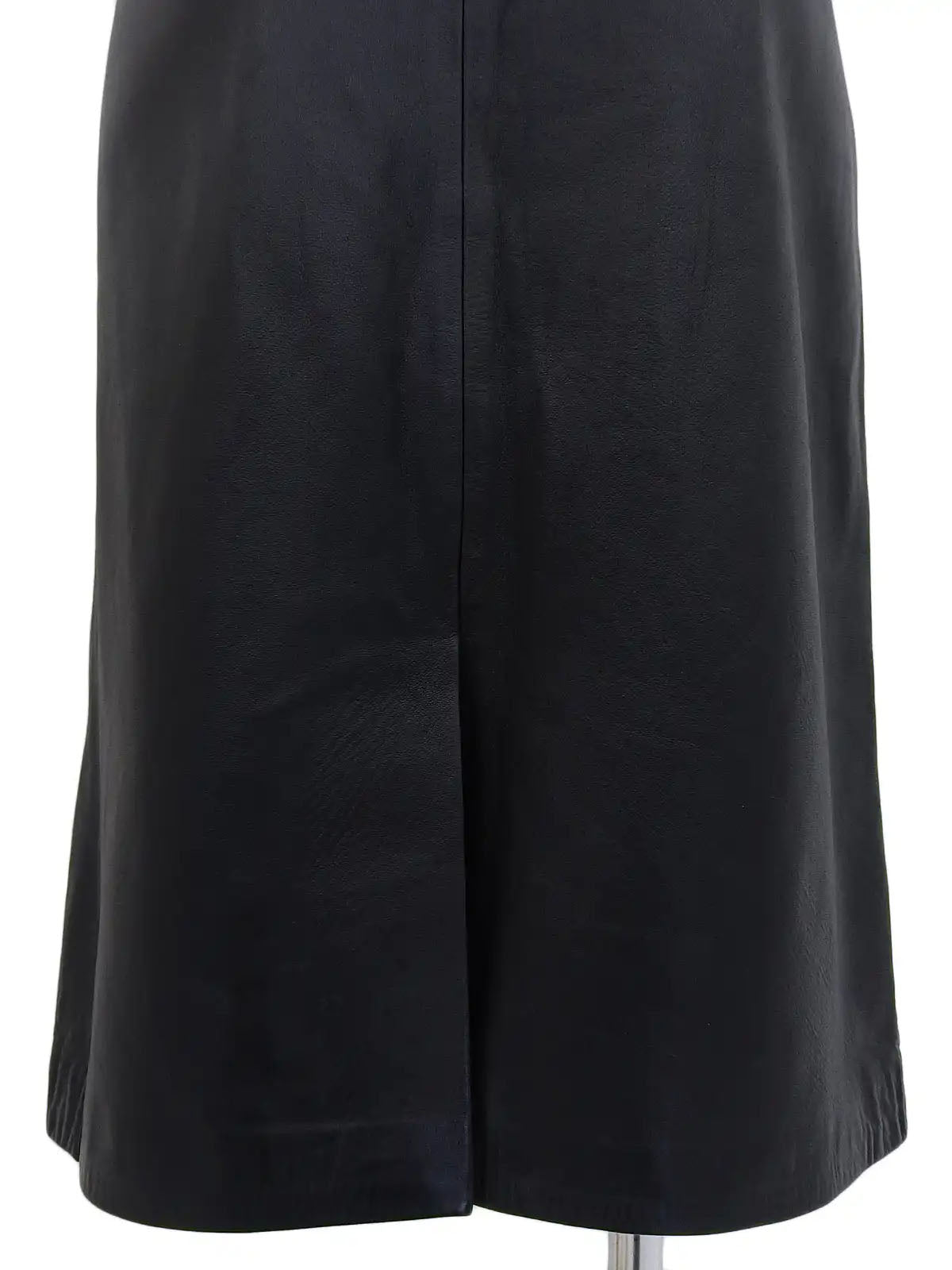 Leather Macadam Button Skirt in Black