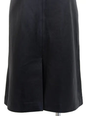 Leather Macadam Button Skirt in Black