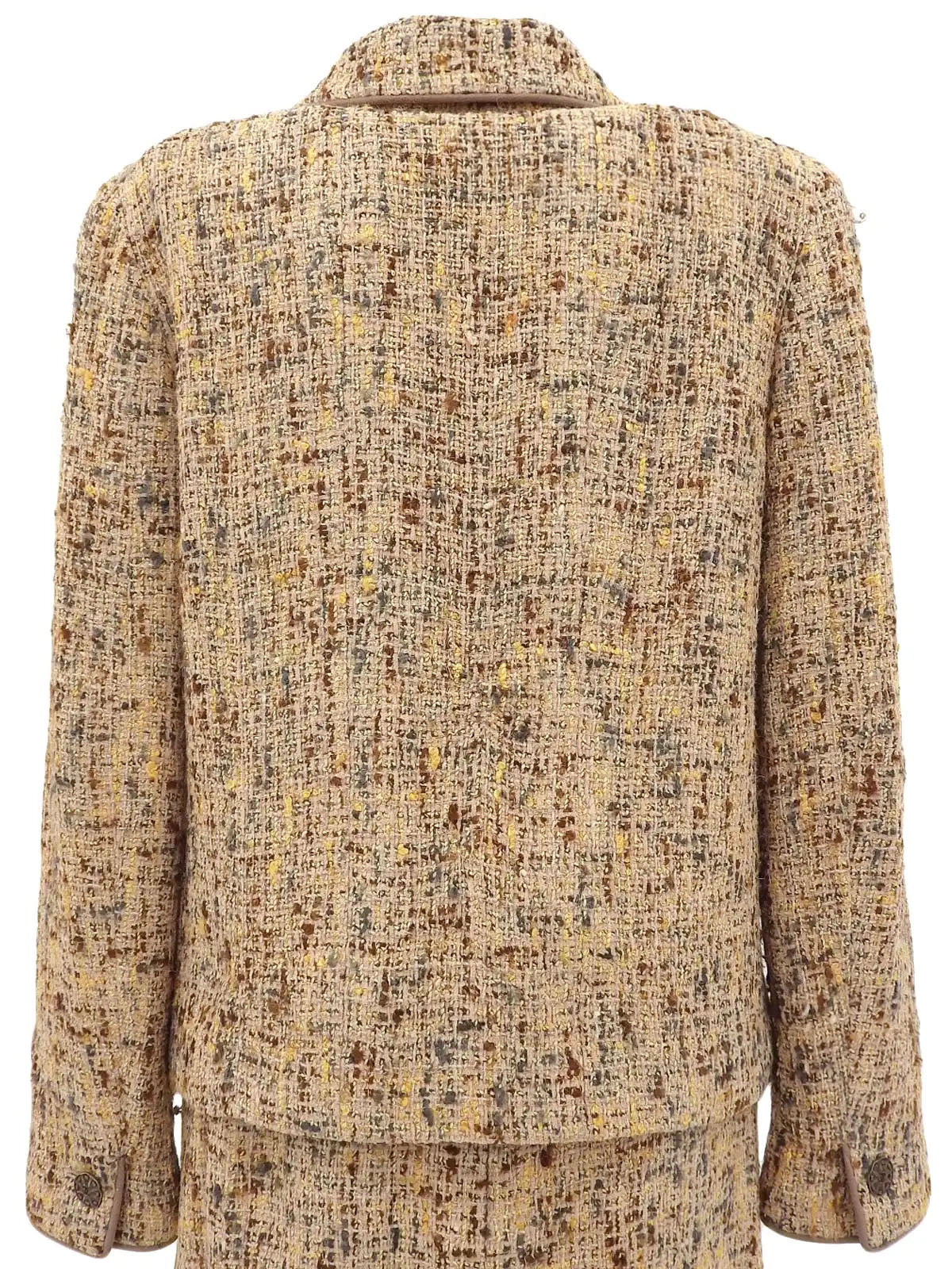 1998 Tweed CC Mark Button Double-Breasted Set, Beige/Multi