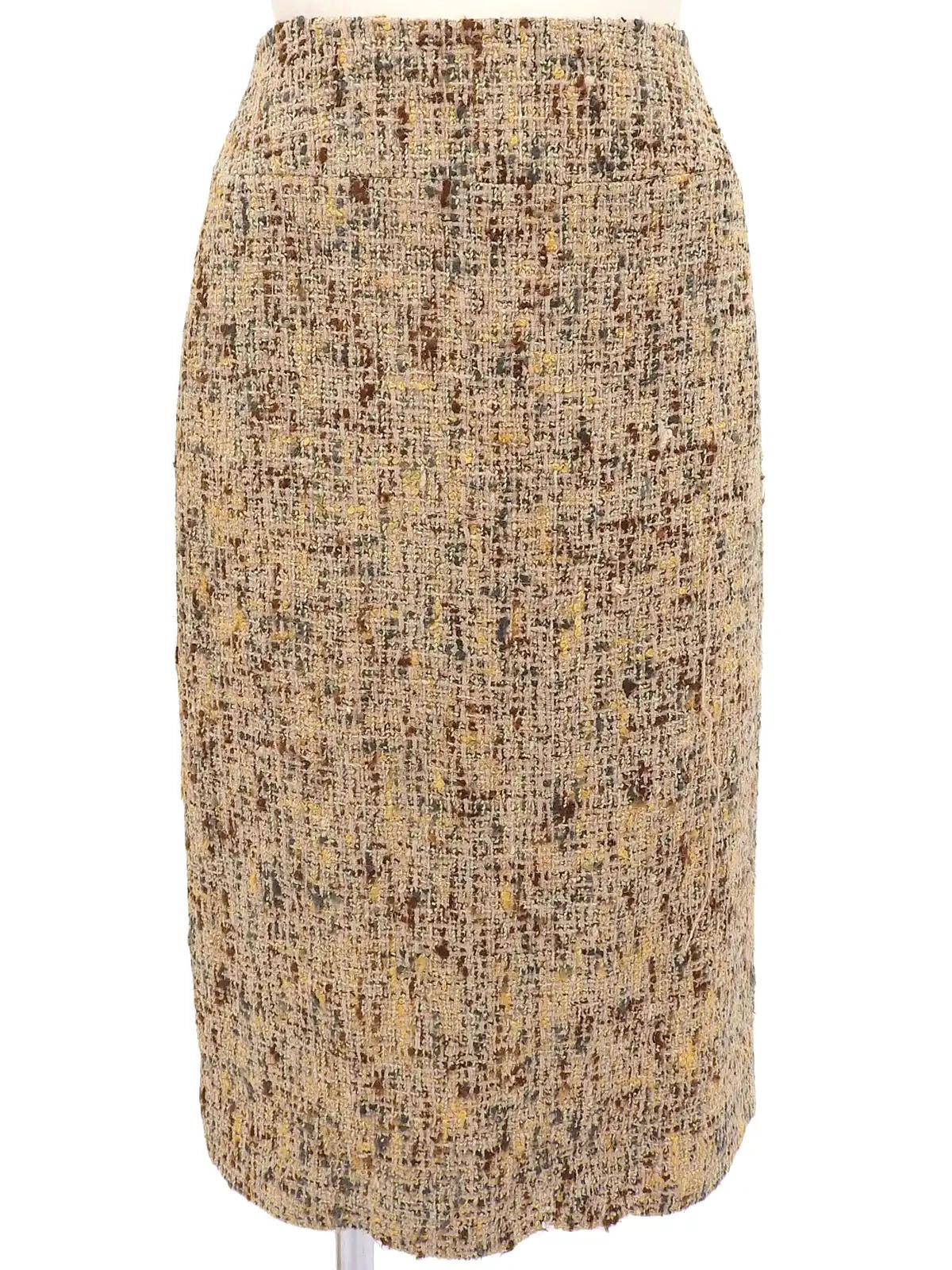 1998 Tweed CC Mark Button Double-Breasted Set, Beige/Multi