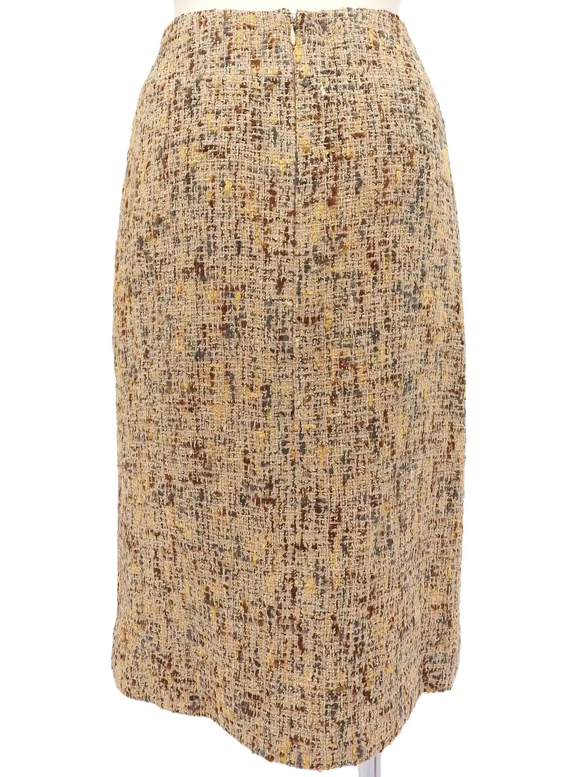 1998 Tweed CC Mark Button Double-Breasted Set, Beige/Multi