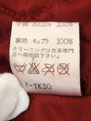 スエードレザーコンビロゴボタンコート　レッド