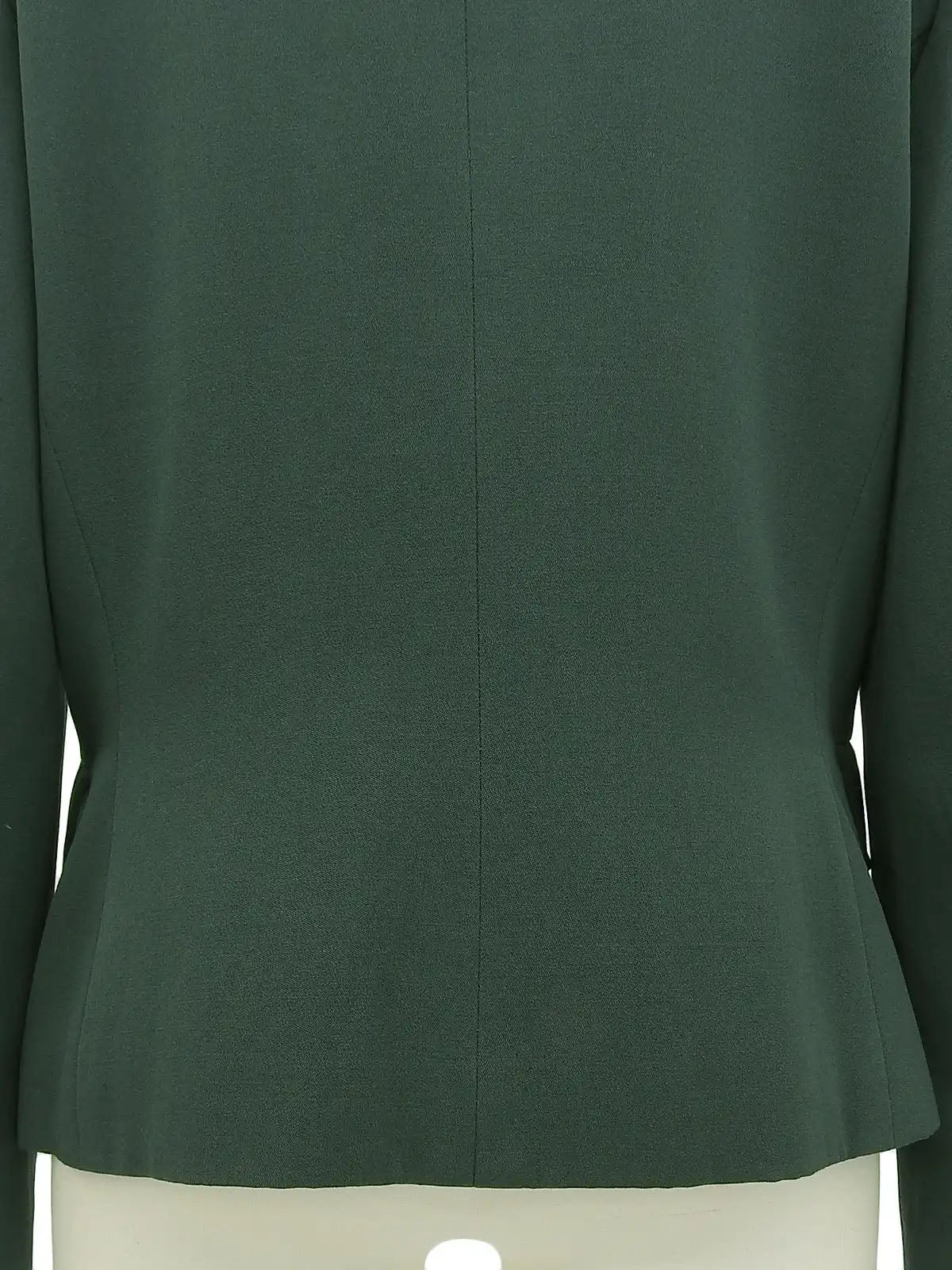 Logo Button Collarless Jacket Green