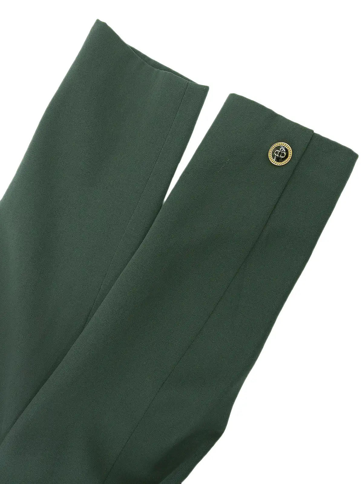 Logo Button Collarless Jacket Green