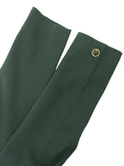 Logo Button Collarless Jacket Green