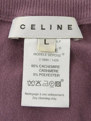 Purple Cashmere Logo Embroidered Long Sleeve Cardigan