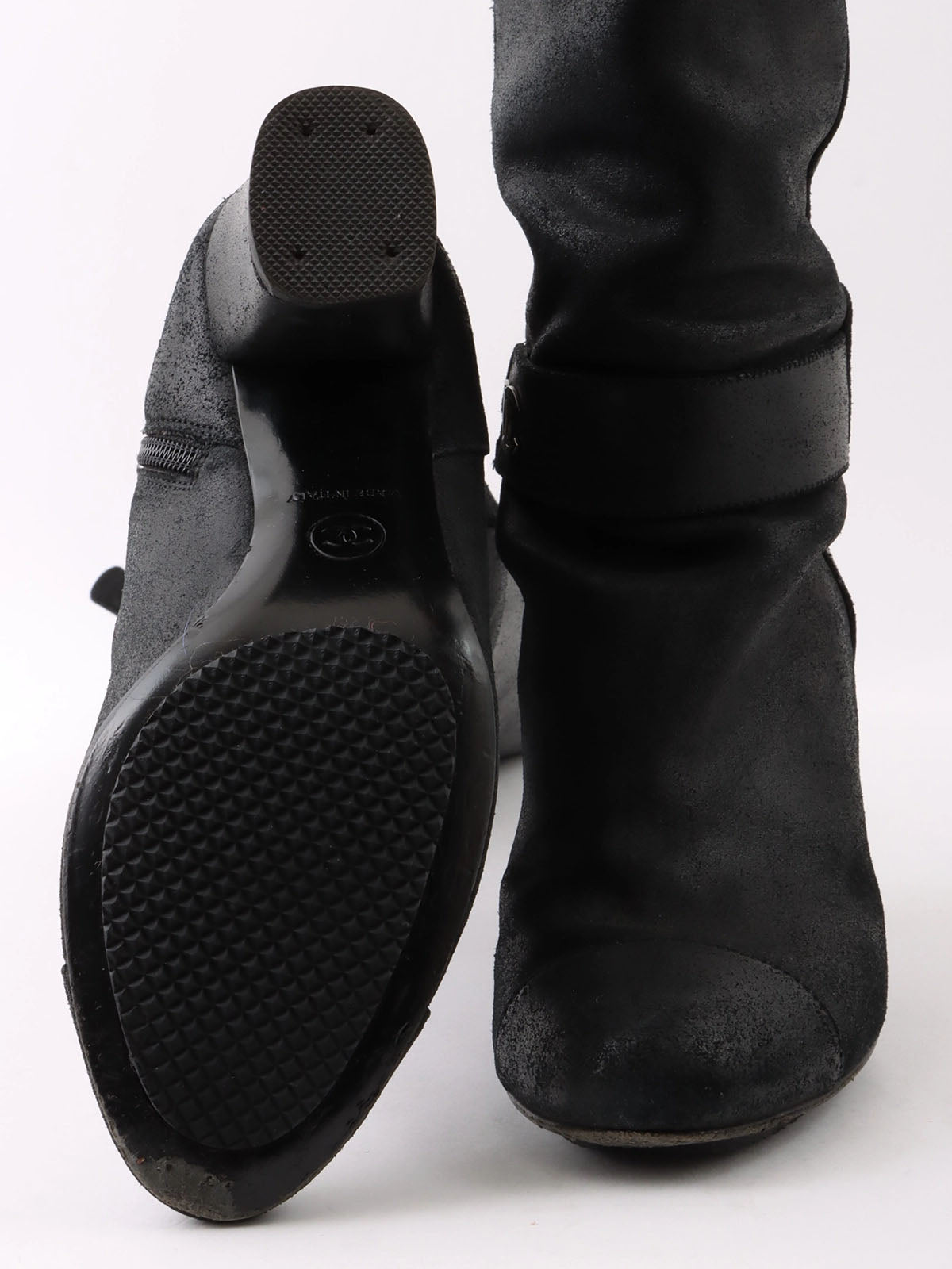 CC Mark Plate Long Boots Black
