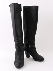 CC Mark Plate Long Boots Black
