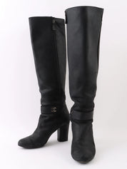 CC Mark Plate Long Boots Black