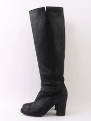 CC Mark Plate Long Boots Black
