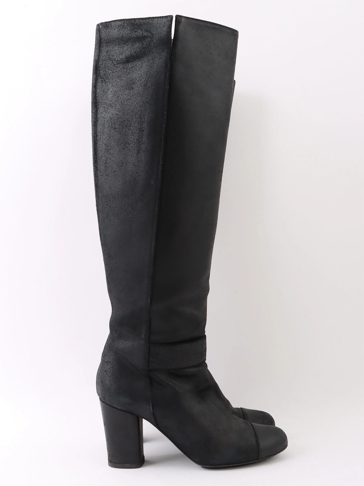 CC Mark Plate Long Boots Black