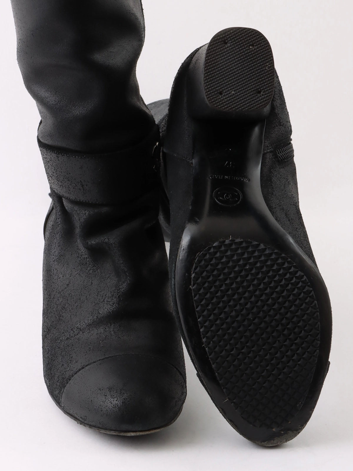 CC Mark Plate Long Boots Black