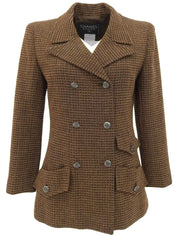 1997 Wool CC Mark Button Double-Breasted Jacket Brown/Multi