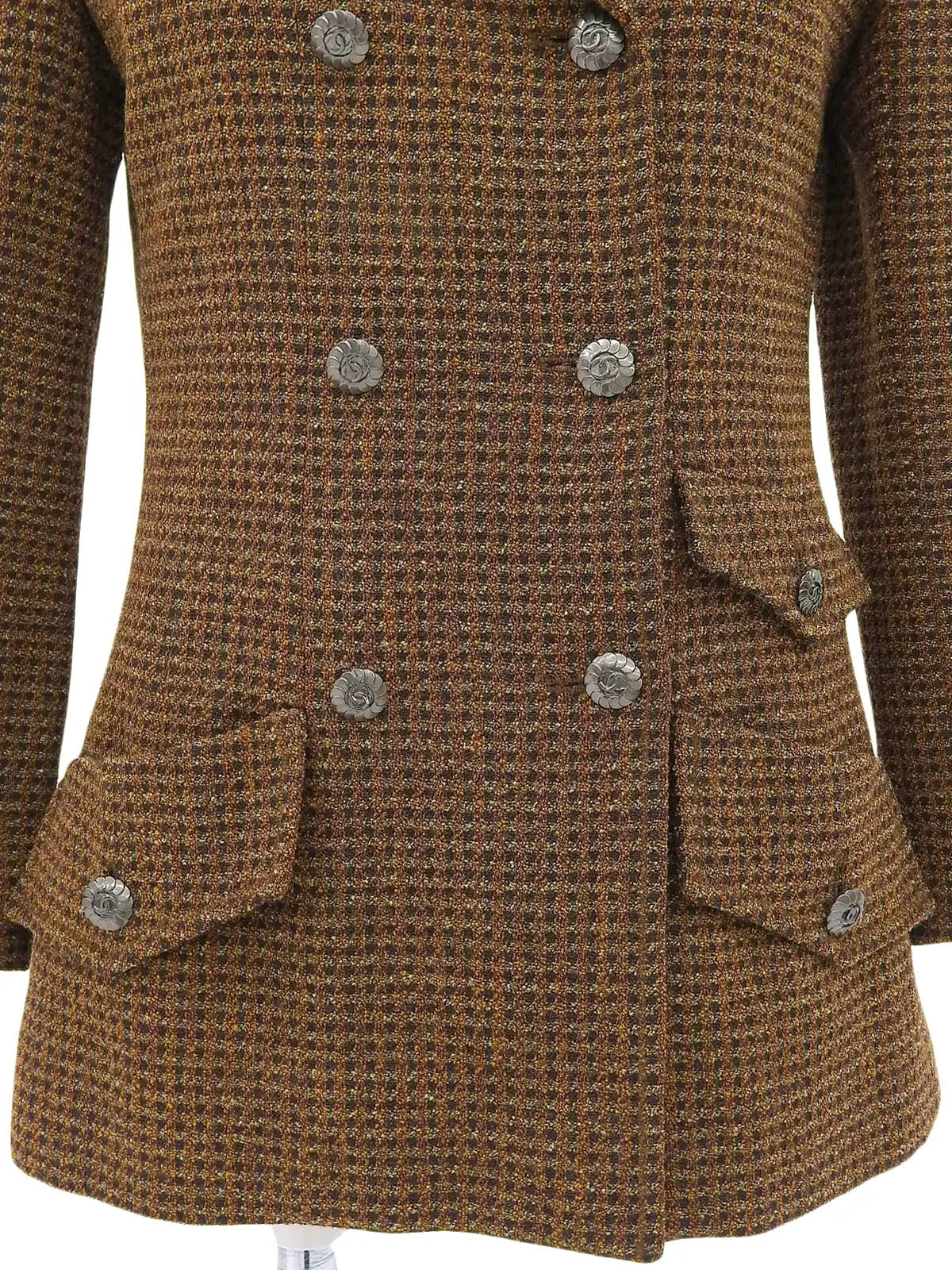 1997 Wool CC Mark Button Double-Breasted Jacket Brown/Multi