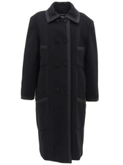 1997 Cashmere CC Mark Button Long Coat Black