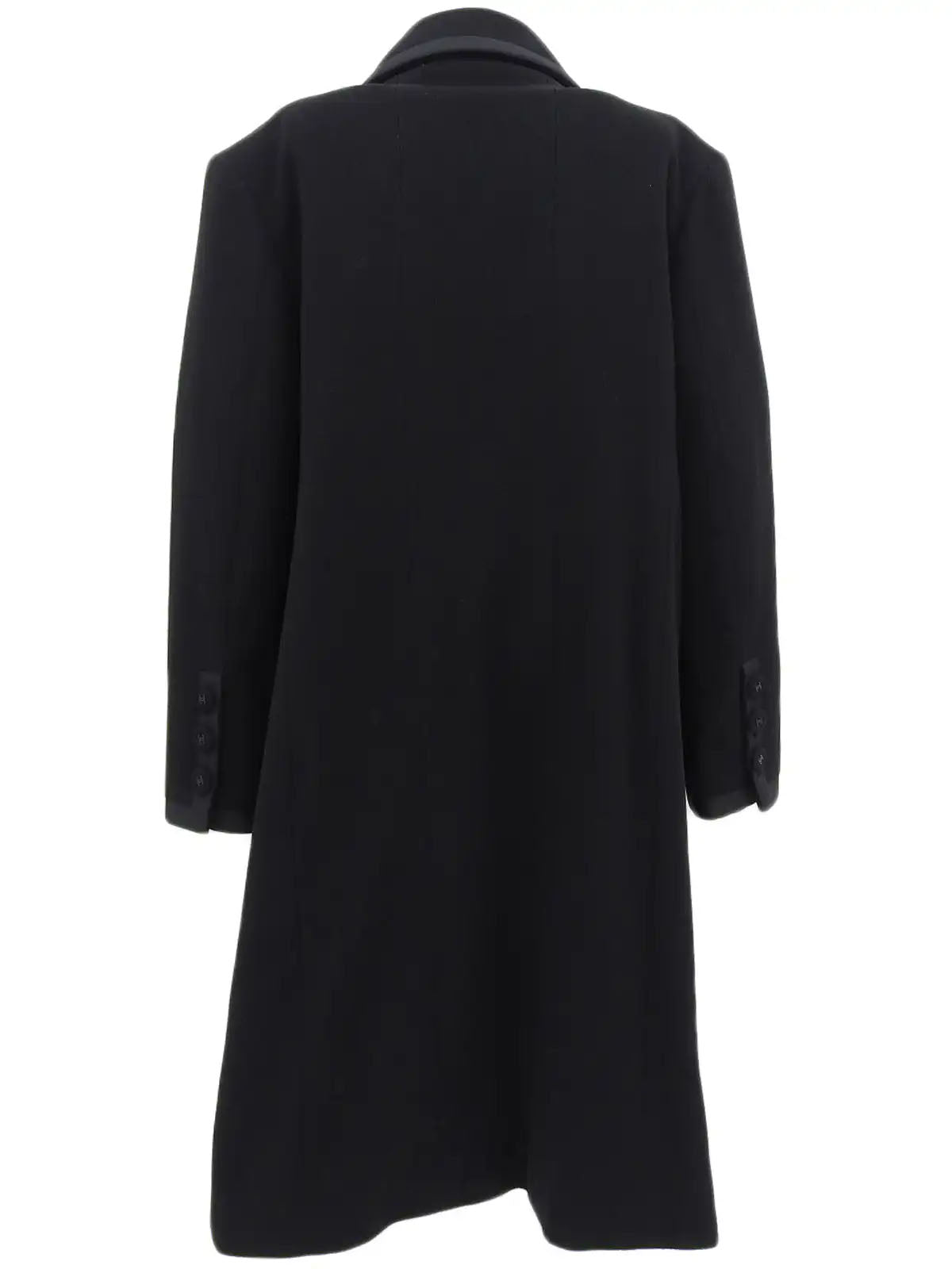1997 Cashmere CC Mark Button Long Coat Black