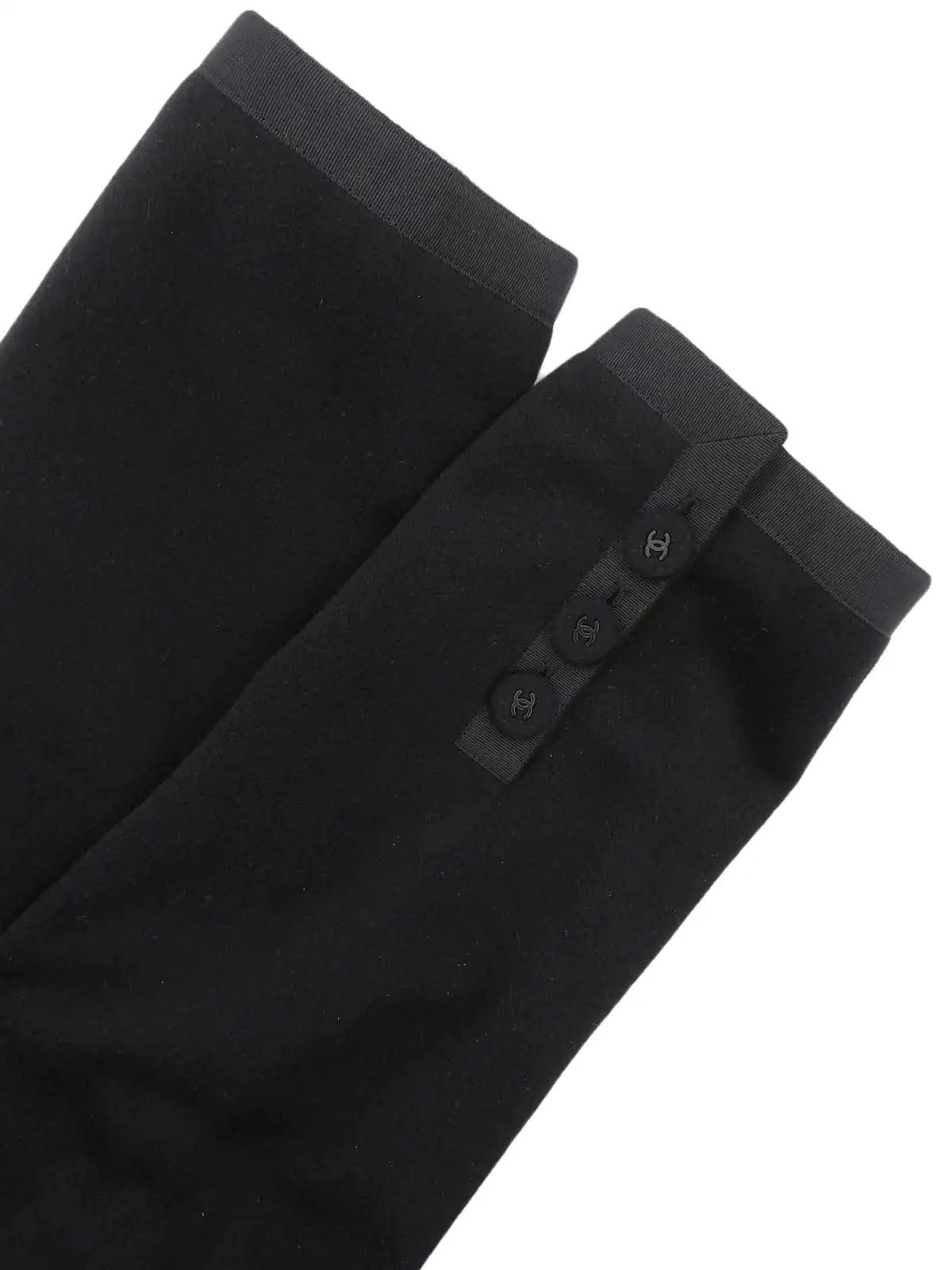 1997 Cashmere CC Mark Button Long Coat Black
