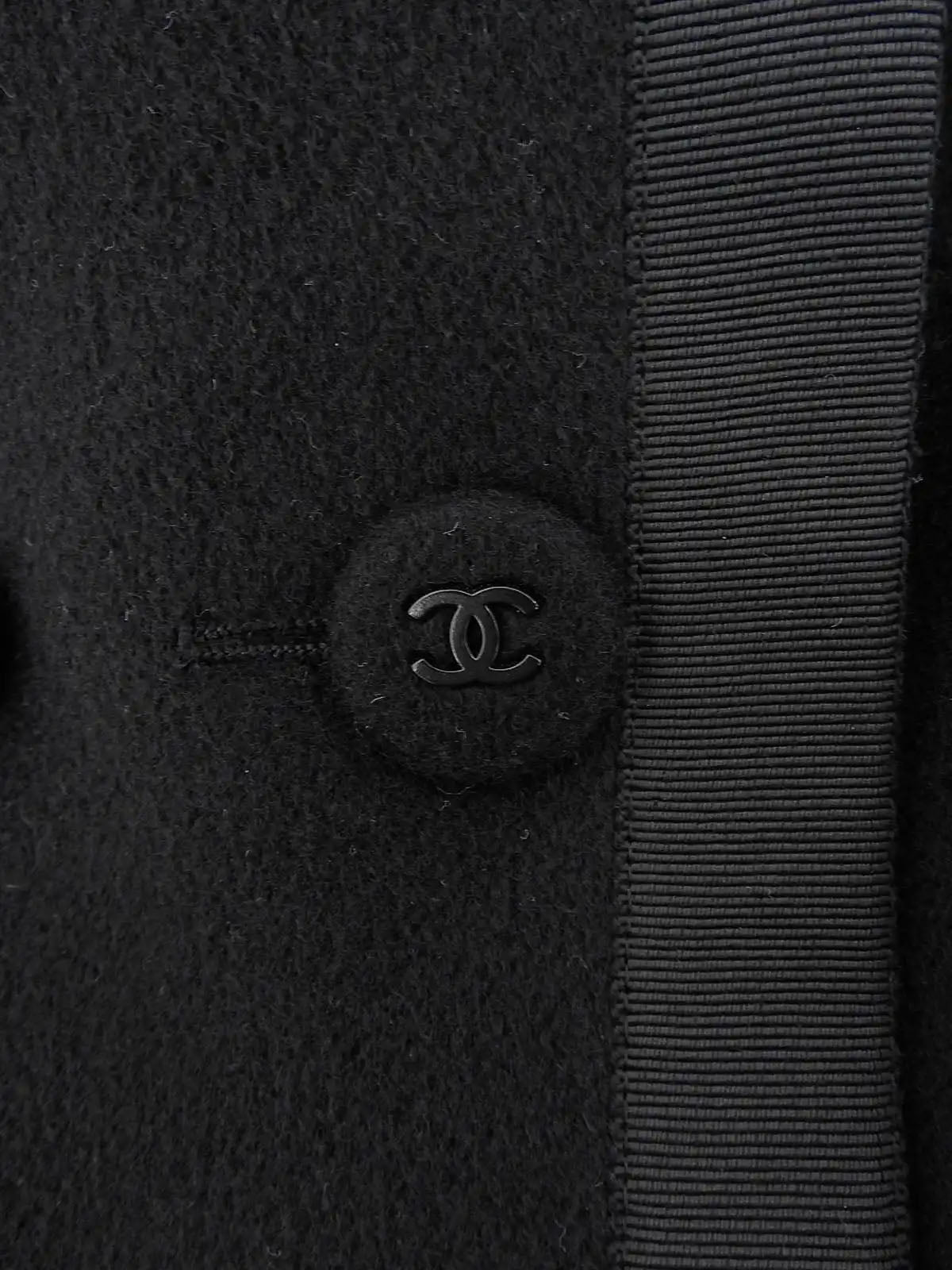 1997 Cashmere CC Mark Button Long Coat Black