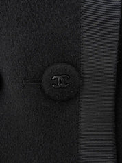 1997 Cashmere CC Mark Button Long Coat Black