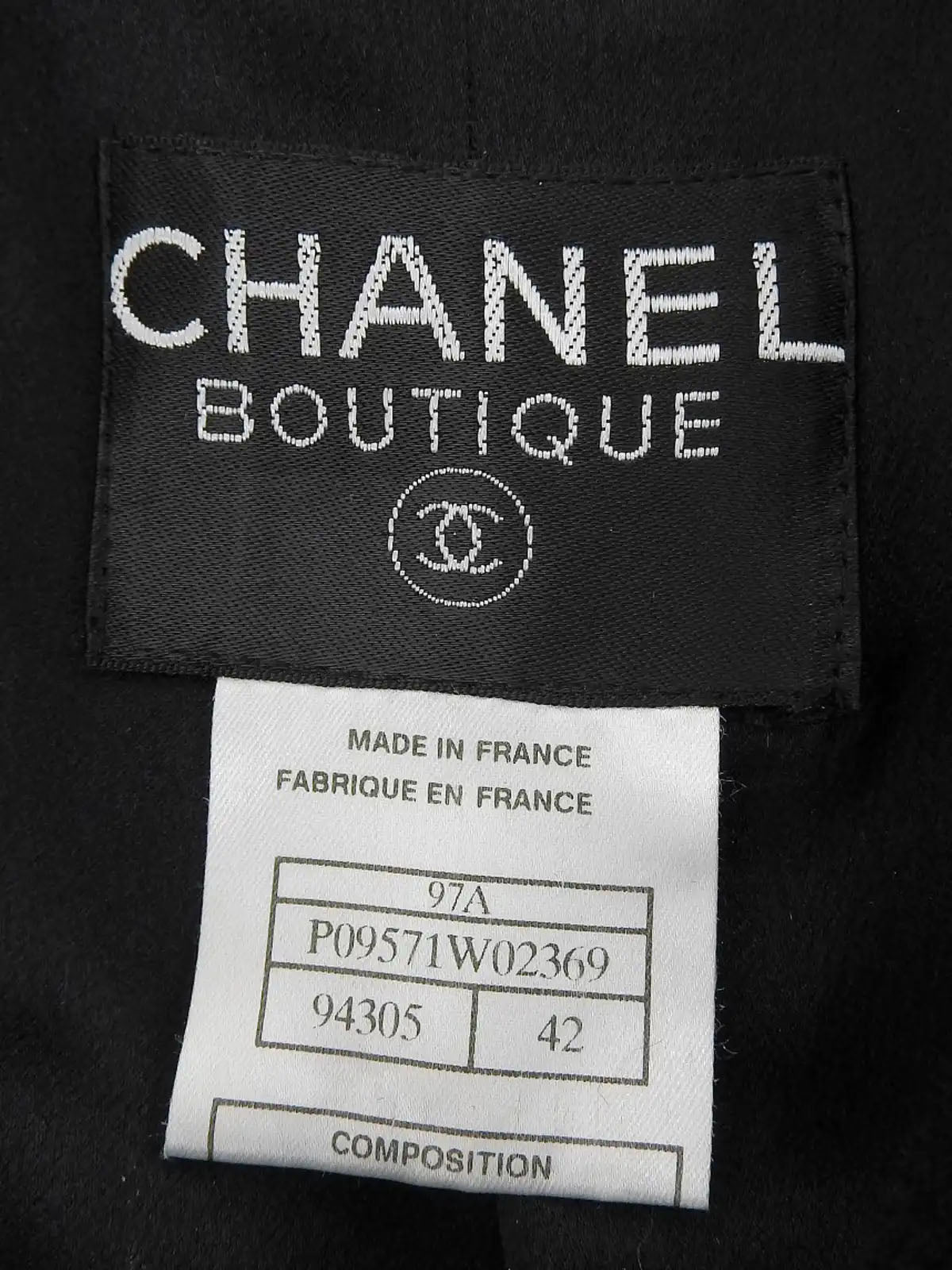 1997 Cashmere CC Mark Button Long Coat Black