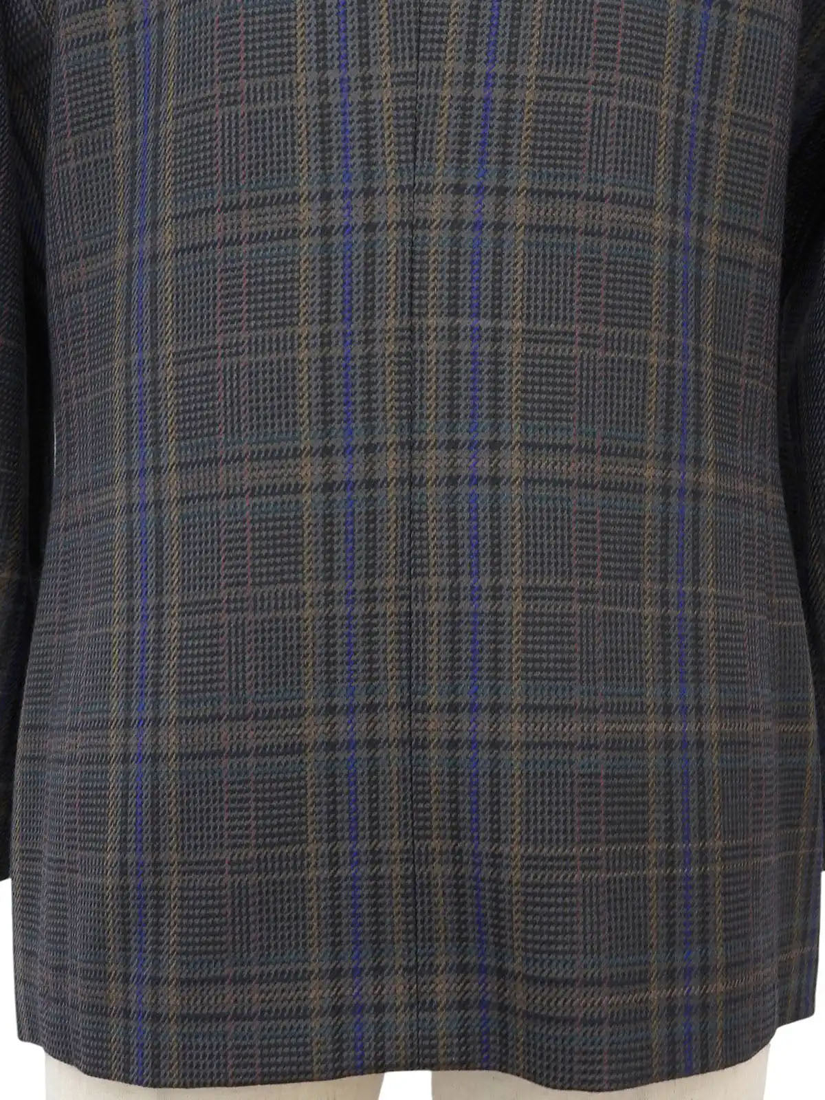 Check pattern double-breasted jacket in charcoal gray