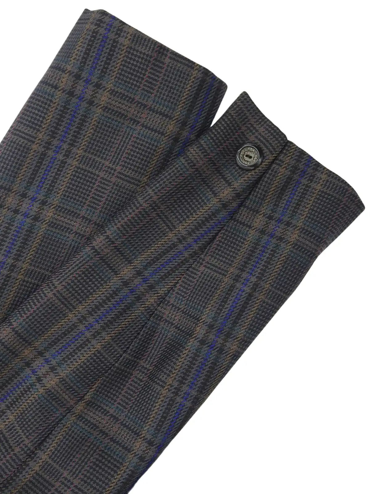 Check pattern double-breasted jacket in charcoal gray