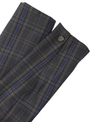 Check pattern double-breasted jacket in charcoal gray