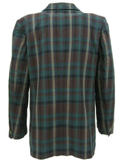 Cotton check pattern jacket in green/multi
