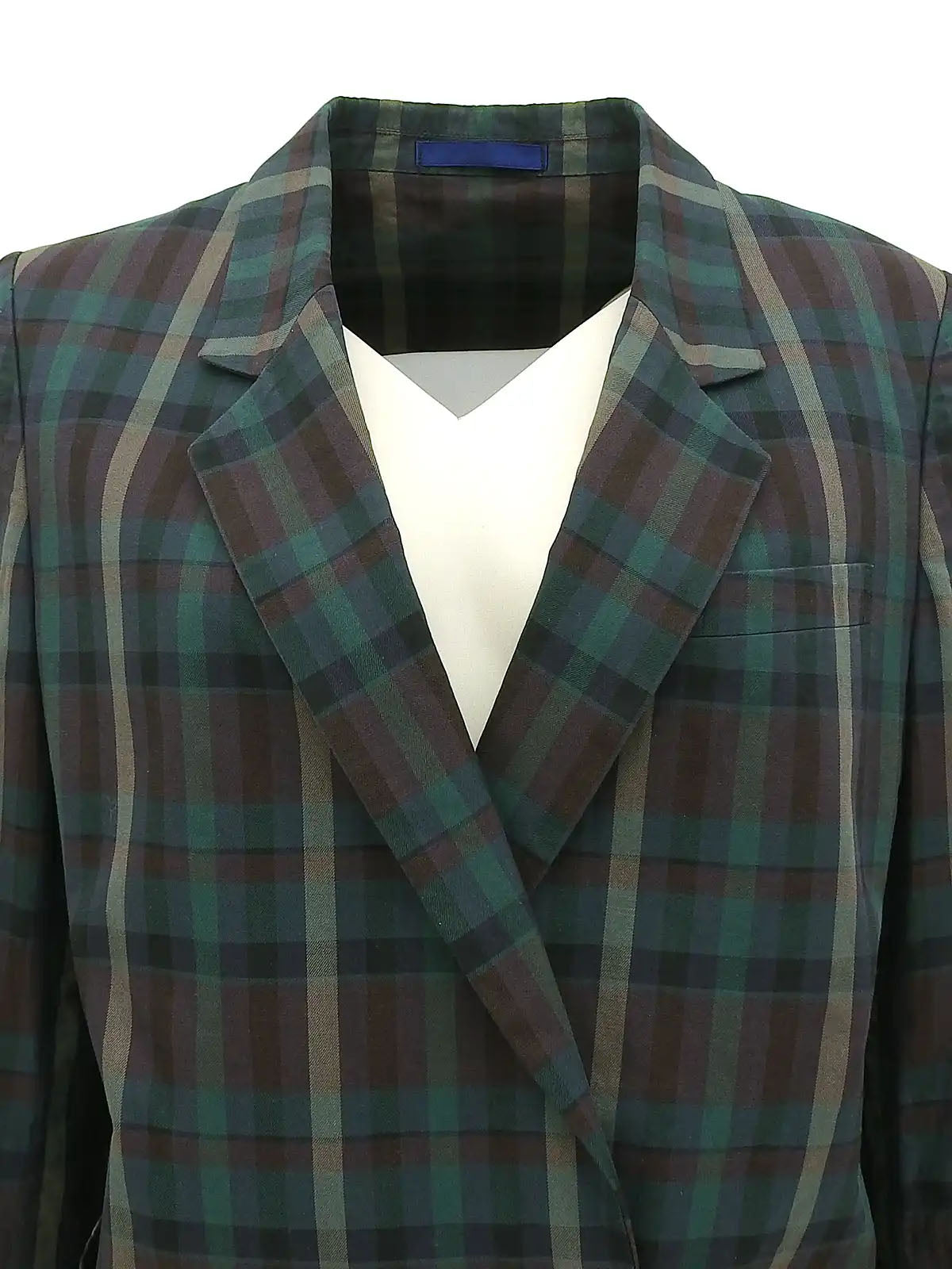 Cotton check pattern jacket in green/multi