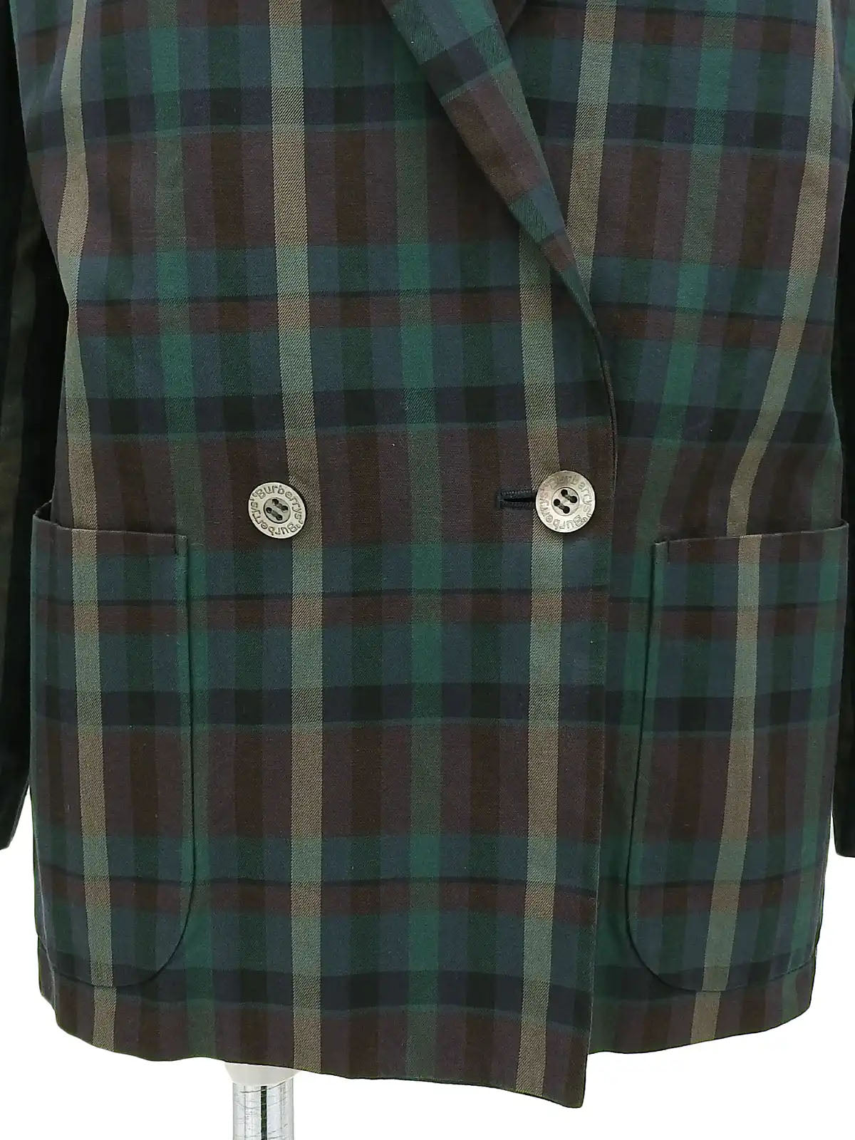 Cotton check pattern jacket in green/multi