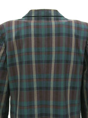 Cotton check pattern jacket in green/multi