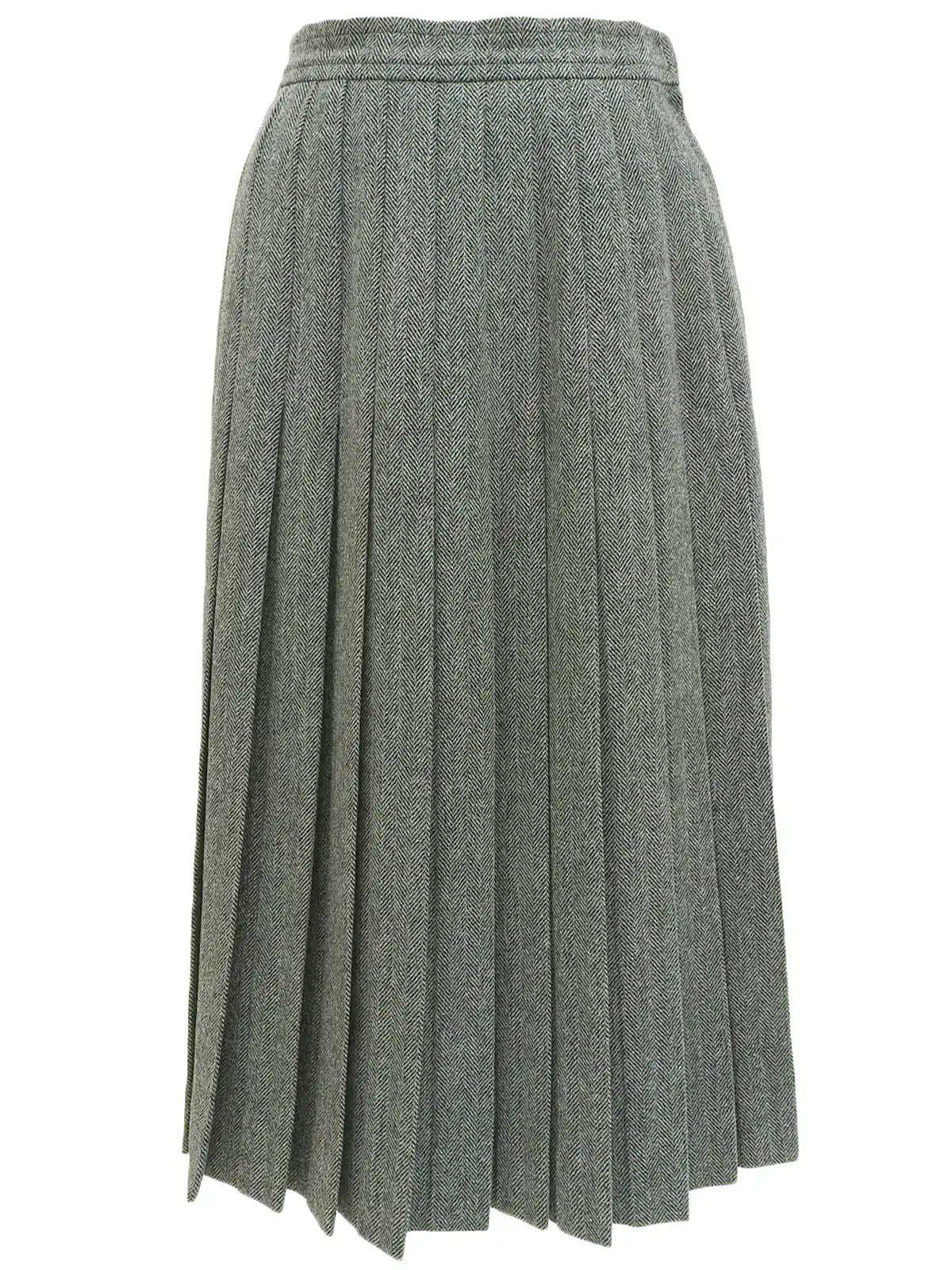 Grey wool herringbone pattern skirt